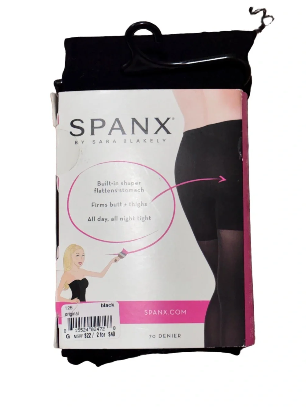 NWT Spanx Tights Black Opaque Shaping Control Top  - large